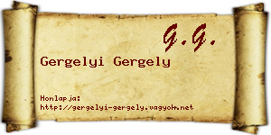 Gergelyi Gergely névjegykártya